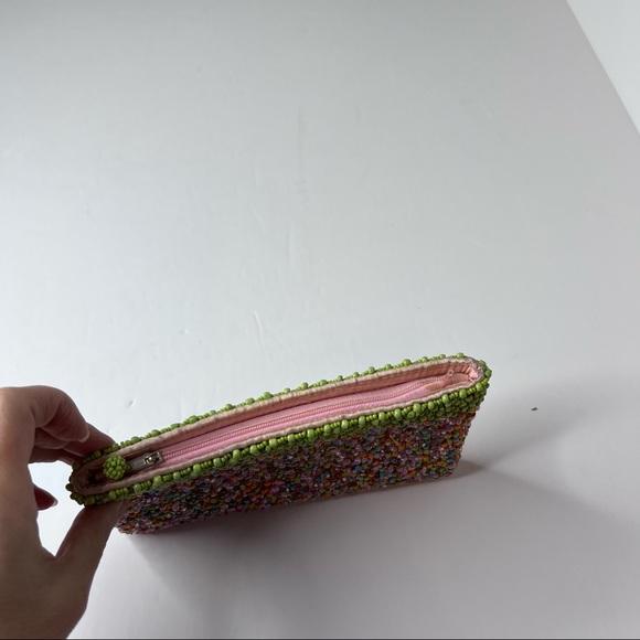 Beaded Clutch Pouch Multi-Color Heavy Beading - Picture 4 of 6